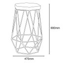 Ver imagem 3 de Banqueta Rubi Dourado Veludo Bege - Fdecor