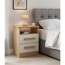 Ver imagem 1 de Mesa de Cabeceira Firenze Funcional Moderno 2 Gavetas Mdf e Mdp Cor:cinamono/ Off