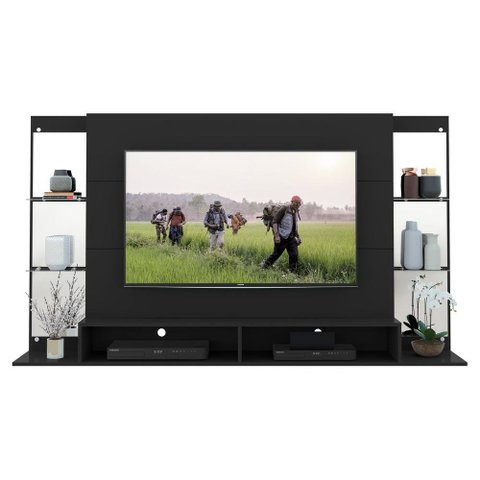 Painel TV 60" com Espelho Nairóbi Multimóveis V3150 Preto