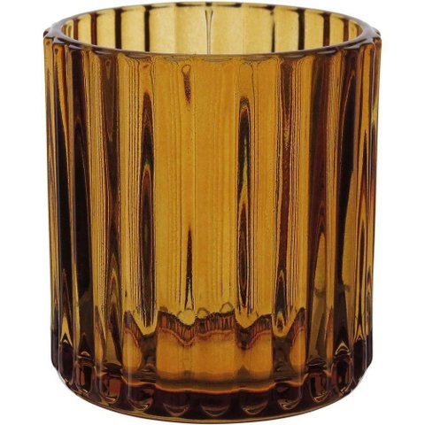Castiçal Decorativo Porta Vela Home&co Vidro 8x7x7cm Âmbar
