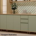 Ver imagem 5 de Balcão para Cozinha 100% MDF 120 cm 3 Portas 2 Gavetas Lótus Carvalho/Verde