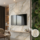Ver imagem 4 de Kit 40 Placas Ripadas Efeito Mármore Calacatta Luxo Painel Decorativo 3d Modular