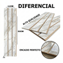 Ver imagem 6 de Kit 40 Placas Ripadas Efeito Mármore Calacatta Luxo Painel Decorativo 3d Modular