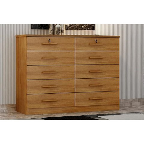 Cômoda Casal Milão 10 Gavetas Cinamomo N. Horizonte