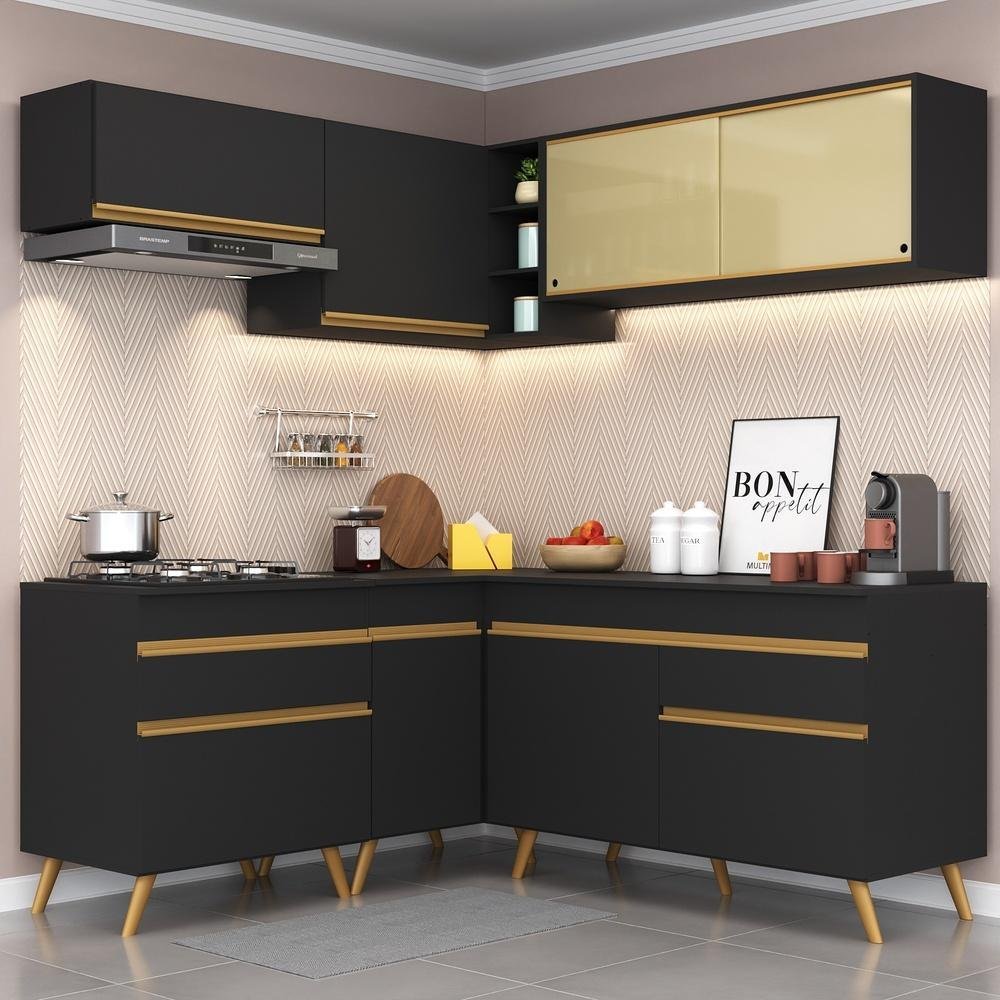 Cozinha Completa de Canto Veneza Gb Multimóveis Mp2062 com Armário e ...