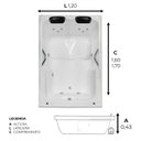 Ver imagem 3 de Banheira Dupla Ilha Bela Completa com Hidro em Acrílico - 1.60x1.20x0.43 - 220v