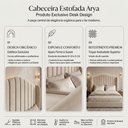 Ver imagem 5 de Cabeceira Estofada Cama Box King Arya 195cm Moderna Premium Veludo Bege Claro - Desk Design