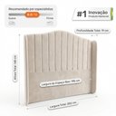 Ver imagem 4 de Cabeceira Estofada Cama Box King Arya 195cm Moderna Premium Veludo Bege Claro - Desk Design
