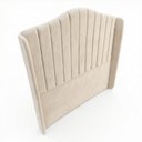 Ver mais imagens de Cabeceira Estofada Cama Box King Arya 195cm Moderna Premium Veludo Bege Claro - Desk Design