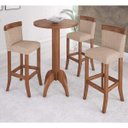 Ver imagem 1 de Conjunto Bistrô com Mesa Alta e 3 Banquetas Altas Estofadas Miller Interiores