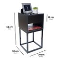 Ver imagem 2 de Mesa de Cabeceira Industrial 30cm Preto Gaveta e Nicho Pés Ferro Preta para Quarto Cama