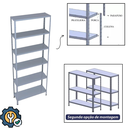 Ver imagem 4 de Prateleira Armário Estante Aço 6 Bandejas 90 Cm Slim:cinza