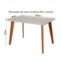 Ver imagem 4 de Conjunto Mesa e 4 Cadeiras Madeira Maciça, Tampo Off White e Assento Estofado Ímola