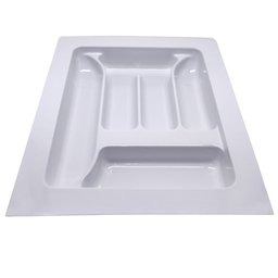 Porta Talheres de Gaveta Organizador para Cozinha Branco 5 Divisórias Acabamento Moveis - 1