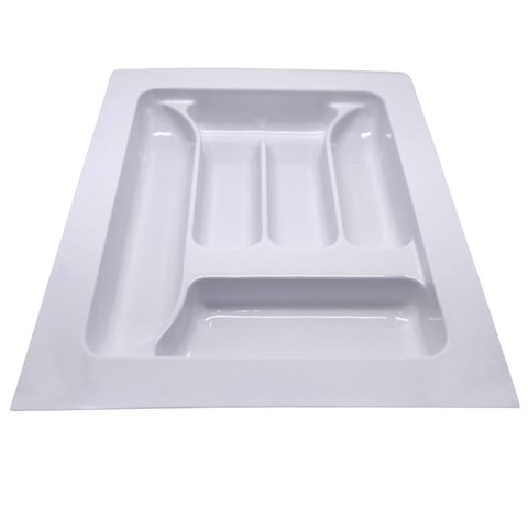 Porta Talheres de Gaveta Organizador para Cozinha Branco 5 Divisórias Acabamento Moveis