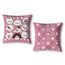 Ver imagem 1 de Kit 2 Almofadas Cheias 40cm X 40cm Decorativas Estampadas Digital Coloridas Sala Sofá Quarto Gatos
