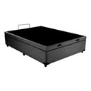 Ver imagem 2 de Cama Base Box Baú Casal Reforçado Sintético Cinza 138x188x41