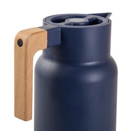 Garrafa Térmica Wood Fashion Azul 1l e Escova Limpeza Termopro - 5