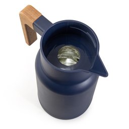 Garrafa Térmica Wood Fashion Azul 1l e Escova Limpeza Termopro - 4