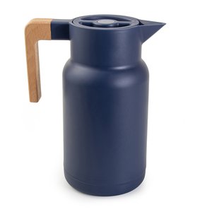 Garrafa Térmica Wood Fashion Azul 1l e Escova Limpeza Termopro
