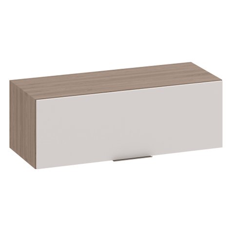 Armário Aéreo Geladeira 80cm 1 Porta Basculante Etna Carvalho Oak/off White - Poliman