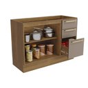Ver imagem 7 de Balcão de Cozinha Modulado Botanic M624 C/ 2 Portas e 3 Gavetas S/tampo 120cm Nogueira/fendi -