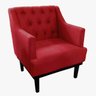Poltrona Decorativa Em Capitonê Para Sala de Estar Aurora Suede Vermelho DL Decor - 2