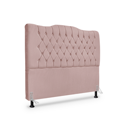 Cabeceira Queen Estofada Dunas - Veludo Rose - 1