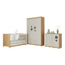 Ver imagem 2 de Quarto de Bebê Completo com Berço Americano 3 em 1 Sonho Multimóveis Mp4615 Madeirado/off White