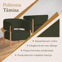 Ver imagem 4 de Poltrona Tâmisa Confortável Madeira Maciça Tecido Linho Verde
