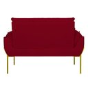 Ver imagem 5 de Poltrona Sofá Luxo Base Metal Dourado Recepção Escritório Vermelho