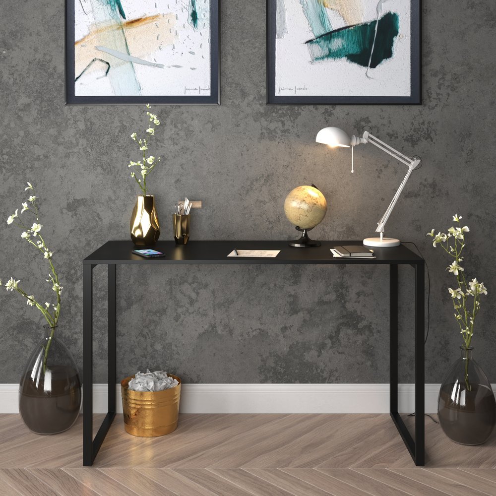 Escrivaninha Industrial 90cm Preto E-LED