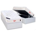 Ver imagem 1 de Cama Box Baú Solteiro: Colchão Molas Ensacadas Castor Pocket Gold Star Vitagel + Base CRC Courano Wh