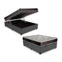 Ver imagem 1 de Cama Box Baú Casal Colchão Alana Espuma D20 NK Camas + Box Sintético 55x138x188 Cor:Cinza
