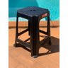 Kit 10 banquetas banquinhos de plástico resistente preto Inoplast - 2