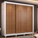 Ver imagem 1 de Guarda Roupa Casal Madesa Lyon 3 Portas de Correr 2 Gavetas com Pés - Branco/rustic