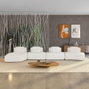 Ver imagem 1 de Sofá 4 Lugares Orgânico com Chaise e 3 Módulos Berlim bouclê Off K01 - D’Rossi
