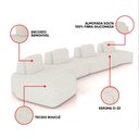 Ver imagem 4 de Sofá 4 Lugares Orgânico com Chaise e 3 Módulos Berlim bouclê Off K01 - D’Rossi