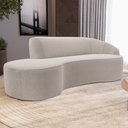 Ver imagem 2 de Sofá 4 Lugares Curvo Sala de Estar Living Firenze Direito D02 Bouclê Creme 260 cm B-54 - Lyam