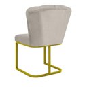 Ver imagem 6 de Cadeira Jantar Flor Mesa Cozinha Reforçada Base Metal Dourada Bege