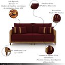 Ver imagem 3 de Sofá Montecarlo 2 Lugares 172cm Veludo/pu Bordô/caramelo