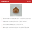 Ver imagem 4 de Vaso Decorativo de Madeira Natural 17x18x18cm Enfeite Sala Mesa Estante Aparador