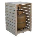 Ver imagem 1 de Capa Protetora Botijão de Gás de Cozinha em Madeira Maciça Cru com Suporte