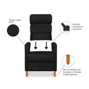 Ver imagem 2 de Poltrona Amamentação Reclinável Gisele - Poltrona Confortável para Leitura e Descanso - Preto