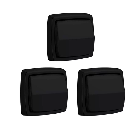 Kit 3 Acabamento Para Valvula de descarga preta