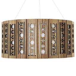 Luminária Decorativa Madeira Pendente Porto Belo Red 45cm - 7