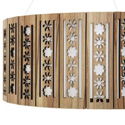 Luminária Decorativa Madeira Pendente Porto Belo Red 45cm - 5