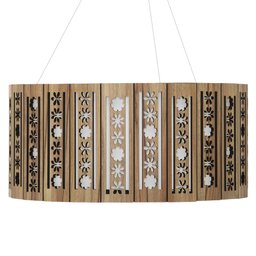 Luminária Decorativa Madeira Pendente Porto Belo Red 45cm - 4