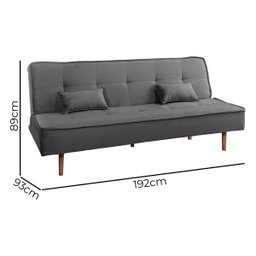 Sofá Cama Silver 3 Lugares Reclinável Suede Cinza Chumbo 1,92 - Star Confort - 4