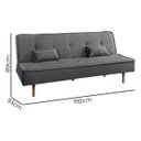 Ver imagem 5 de Sofá Cama Silver 3 Lugares Reclinável Suede Cinza Chumbo 1,92 - Star Confort